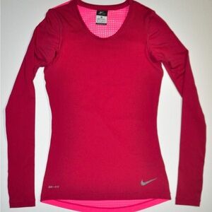 Nike Women's Fuchsia Long Sleeve Dri-Fit Tee - size M